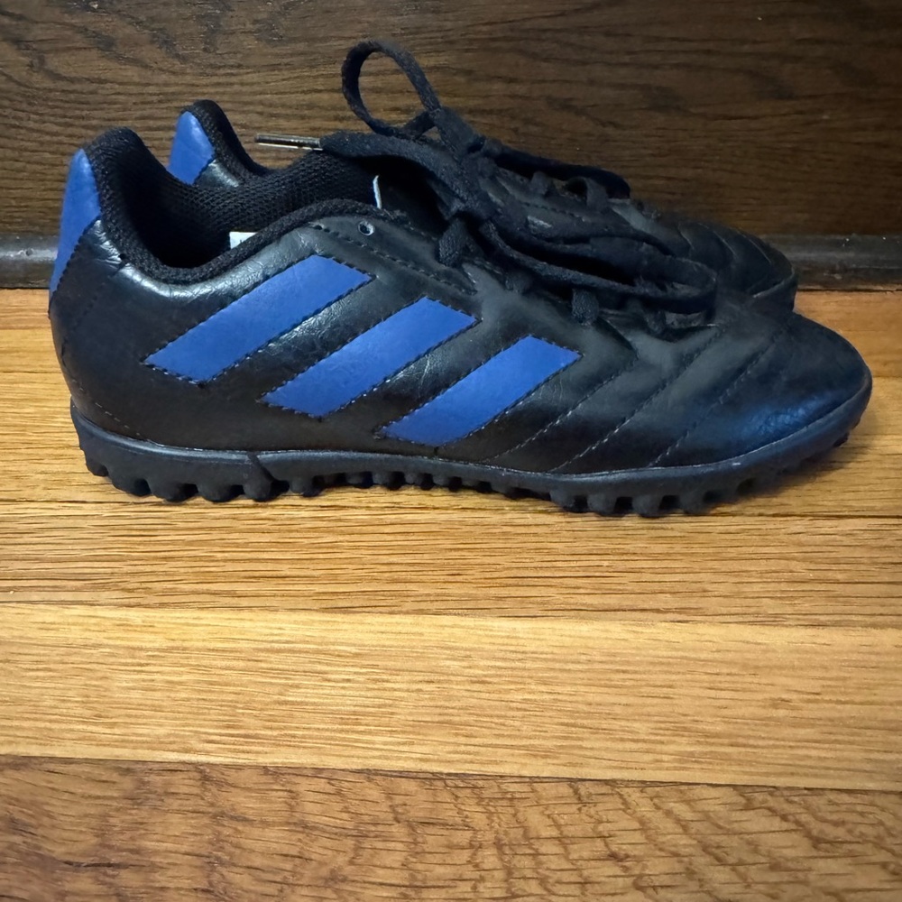 Adidas Black and Blue Turf Shoes